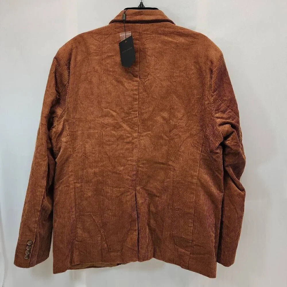 WEEN CHARM Size XL Men's Slim Fit Corduroy Sport Coat,Vintage Work Jackets with